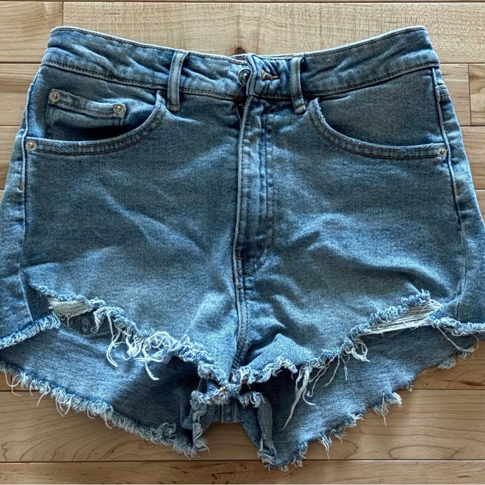 ZARA Distressed Denim Jean Shorts Size 4